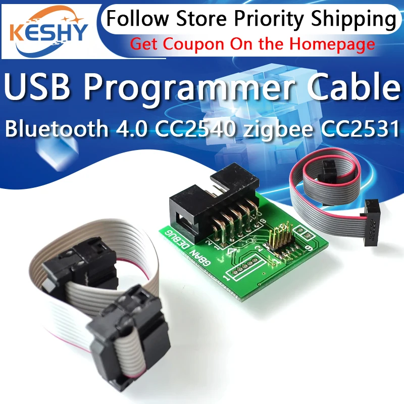 Downloader Cable for Bluetooth 4.0 CC2540 zigbee CC2531 Sniffer USB Programmer Wire Download Programming Connector Board