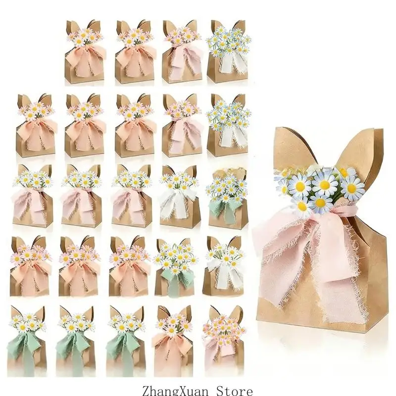 Set mit 12/24 eleganten, künstlerischen Geschenkbeuteln für Kinderpartys, perfekt für Osterleckereien und Festivaltreffen, 3 x – Detail 4