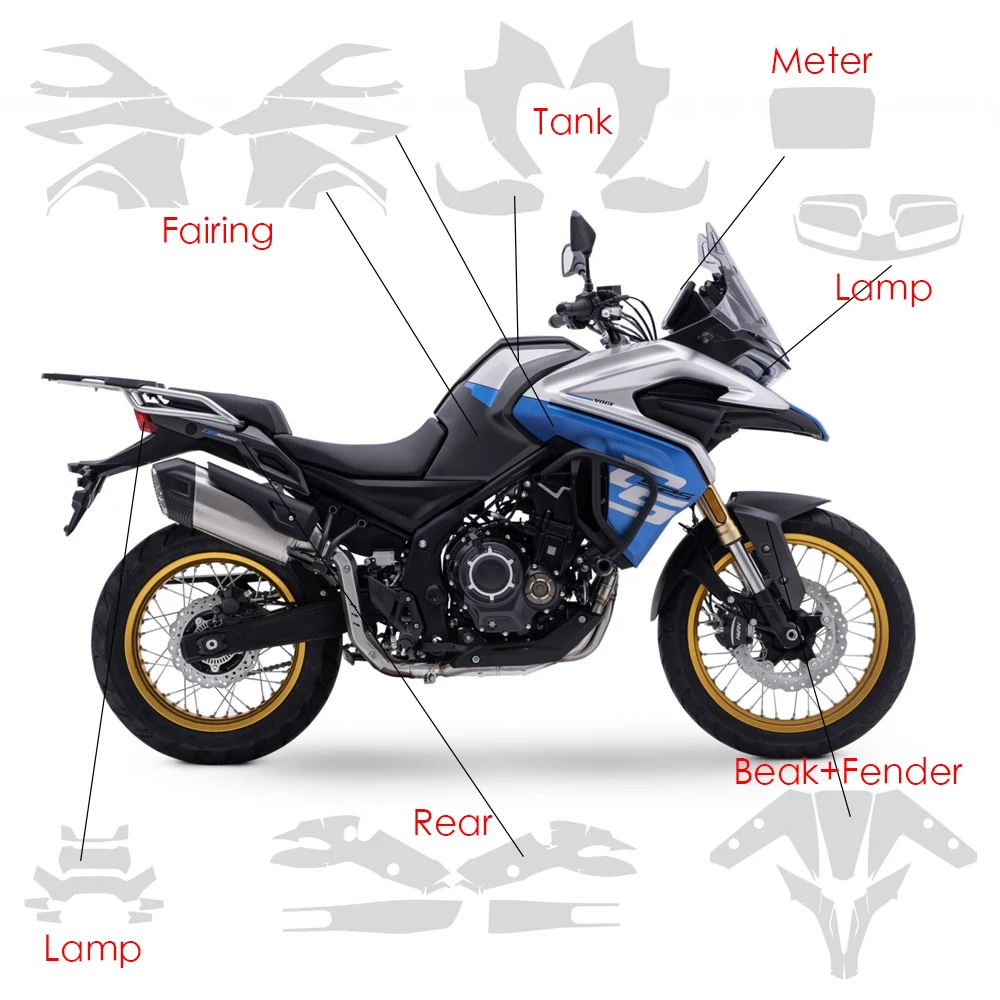 Untuk VOGE DS525X Film pelindung TPU PPF cat motor stiker pelindung cocok DS 525 X Fairing pelindung layar Bodykit