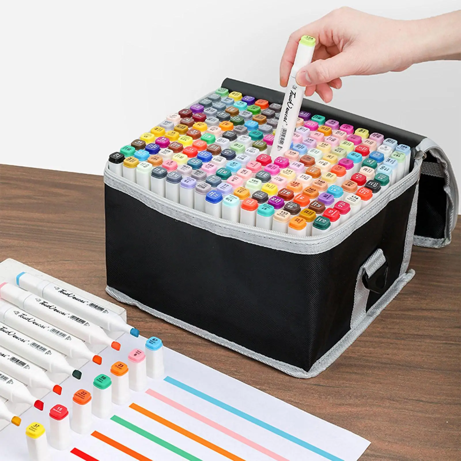 Marker Brush Tips End Based Art Marker Set For Adult Artists Coloring Illustrations - Sandalwood Markers - Ended Brush And