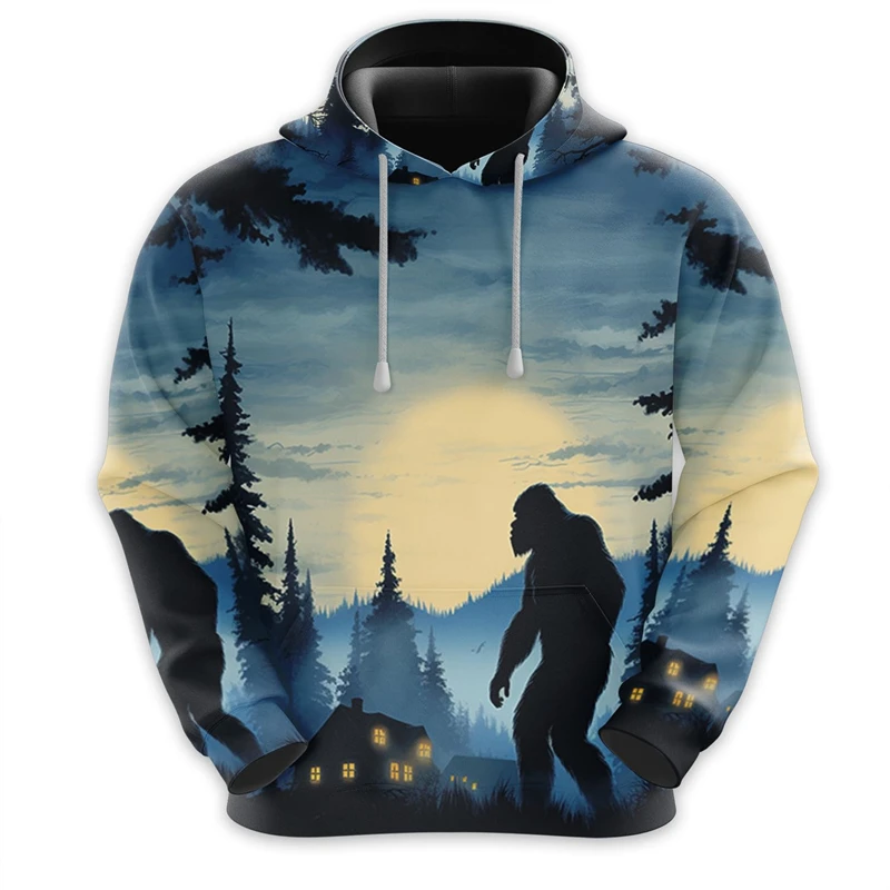 Bigfoot Love Graphic Sweatshirts Harajuku Fashion Sasquatch Hoodies For Men Clothes Big Foot Women Tracksuit Y2k Boy Pullovers