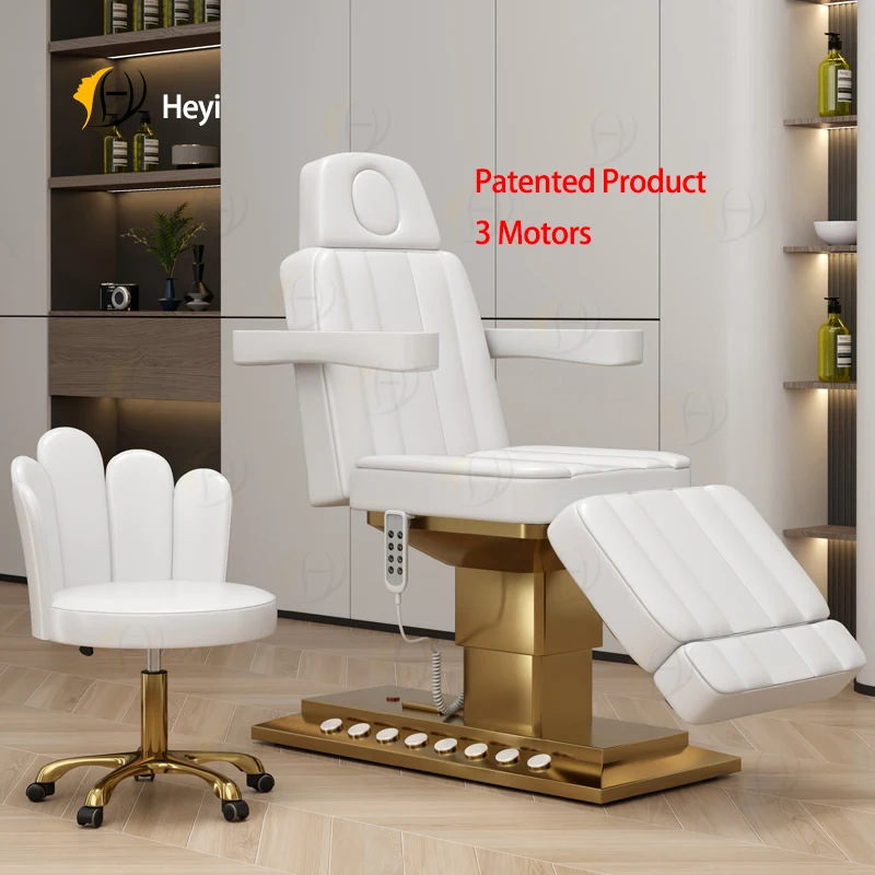 

Luxury Professional Thai King Size Facial Salon Cosmetic Beauty Eyelash Bed Black White 3 Motor Electric Massage Table Bed