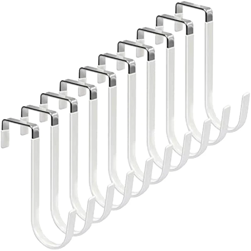 

10-Pack With Rubber Anti-Scratch Storage Hooks For Living Room Bathroom Bedroom For Clothes, Towels, Hats, Etc