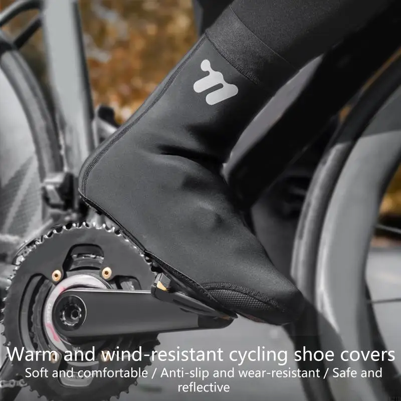 

Cycling Shoe Cover Waterproof High Cut Features Elastic Cuff for Easy Wearing