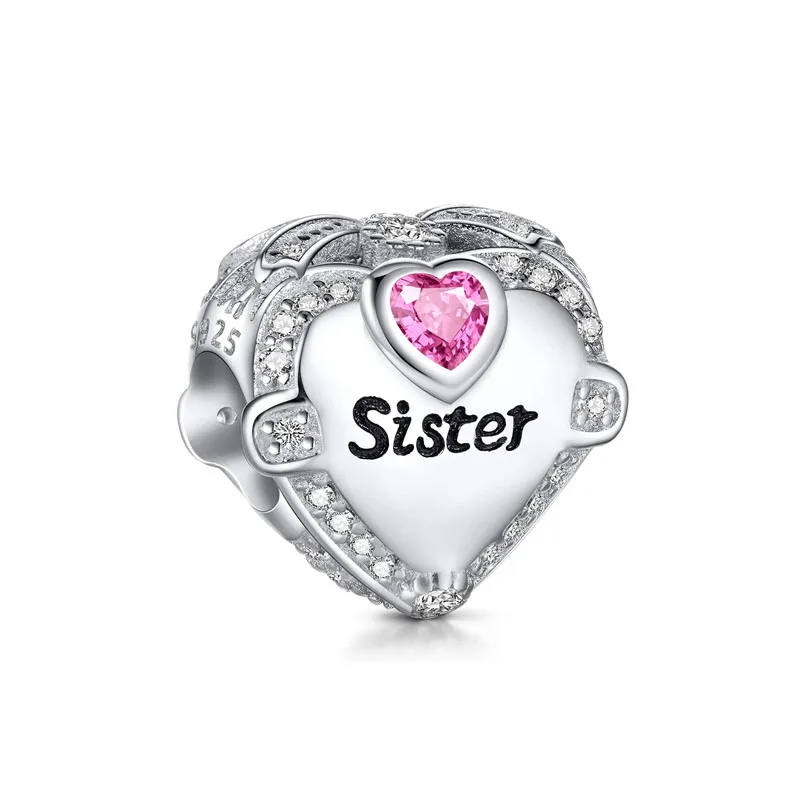 2024 New I Love Your Mother, sisters, Father, Family Charm Pendant, Fitted Original 925 Sterling Silver Bracelet DIY Accessories image 3