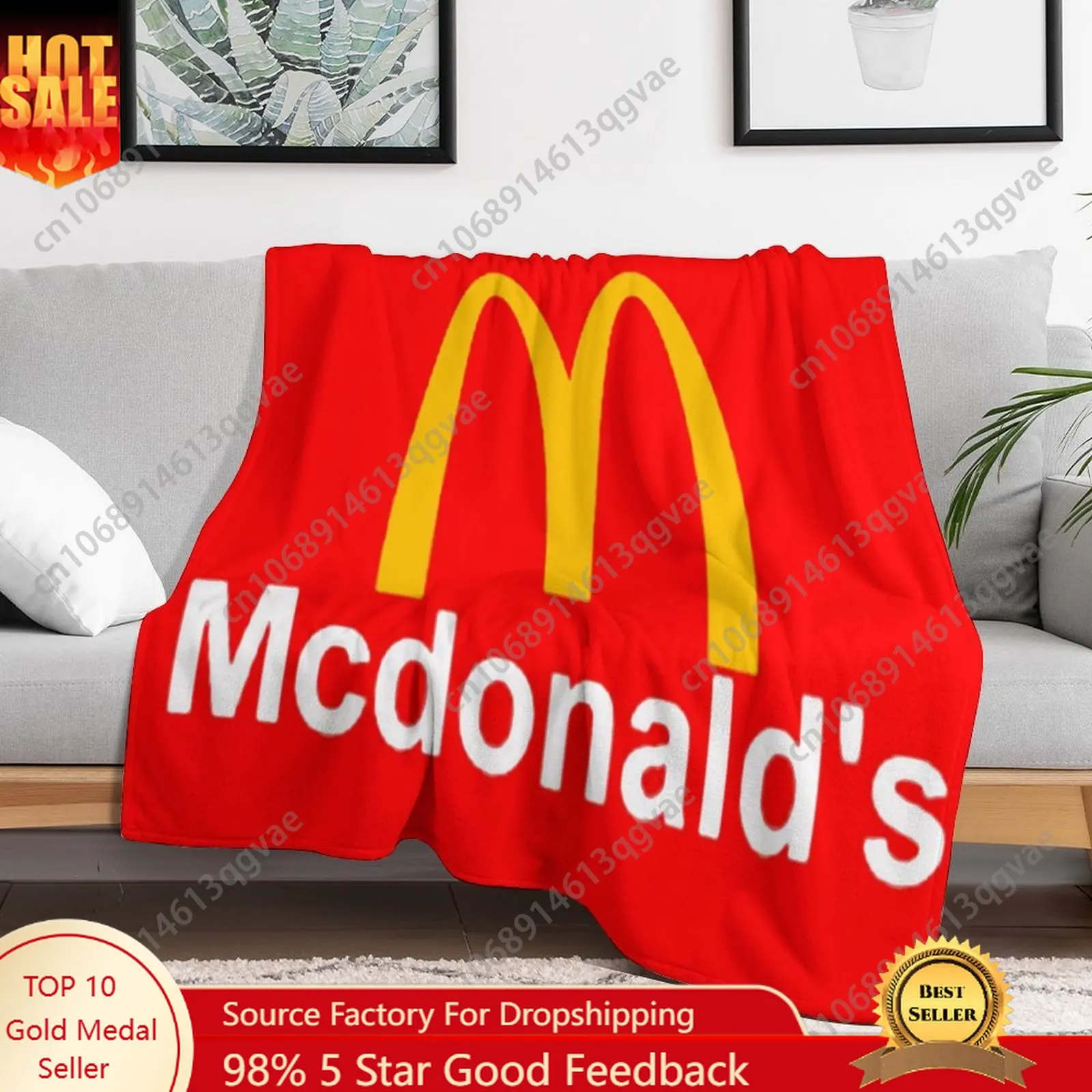 

Mc-Donald's McD Flannel Blankets Are Soft Comfortable and Warm Perfect for Winter Naps Homes Offices Travel Camping and More