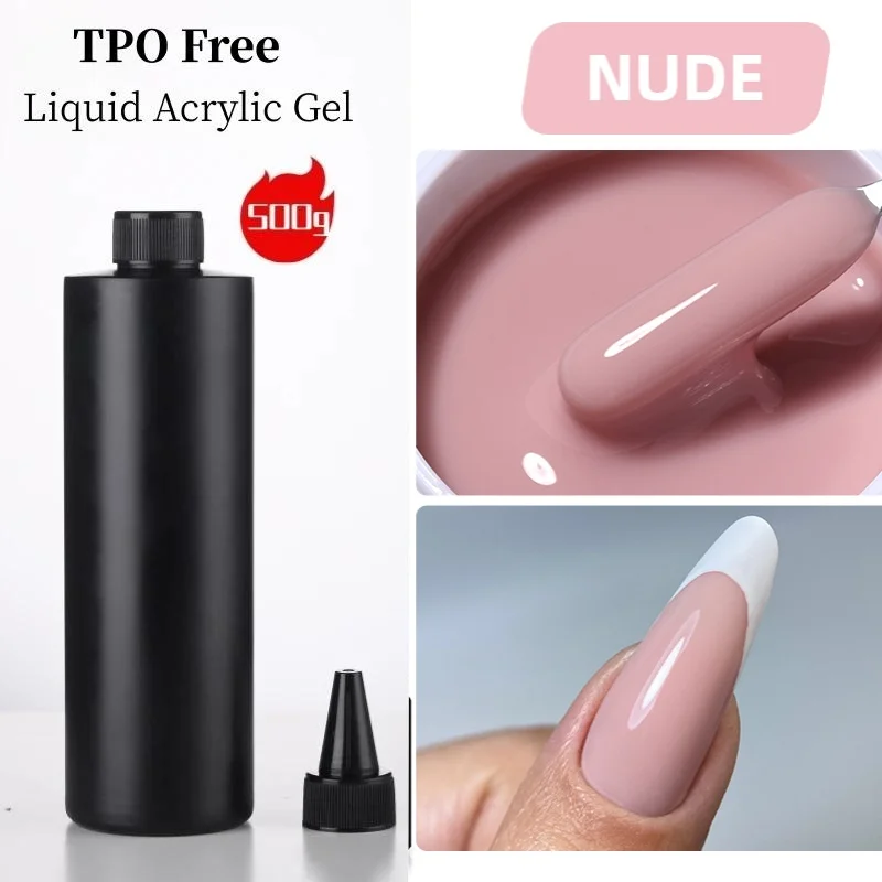 MSHARE 500g Liquid Acrylic Gel Acrygel TPO Hema Free Builder Nail Gel For Nails Extension Constuction Self Level Soak Off UV LED image 3