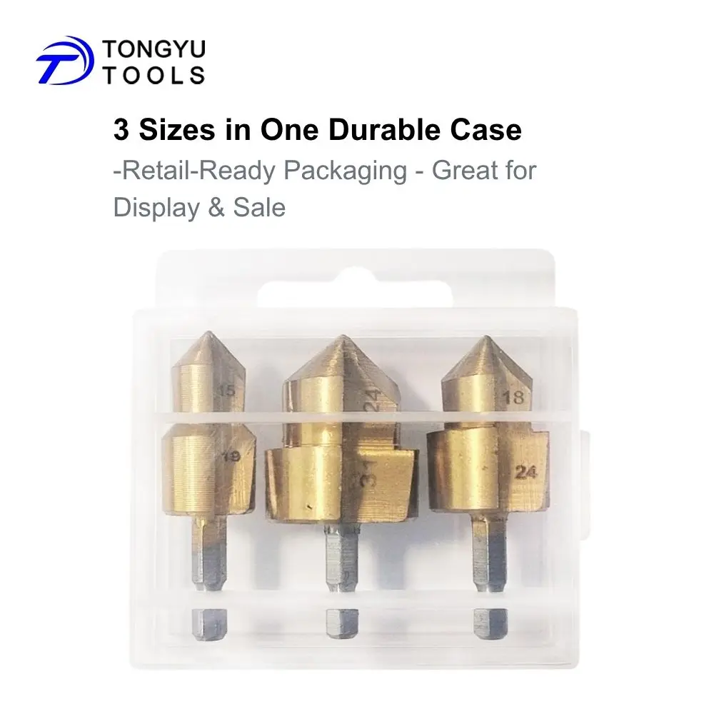 3Pcs PPR Lifting Drill Bit Set 15-31mm PVC Pipe End Reamer Hex Shank Chamfer Beveling Tool for Hot Melt Welding Prep
