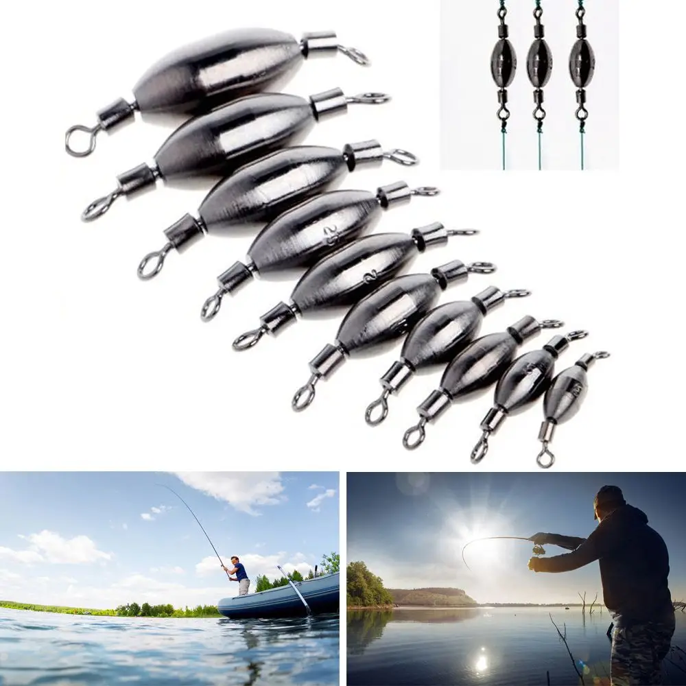 5Pcs Lead Sinker Sinkers Fishing Swivels Counterweight Connector Connecting Fishing Tools Tackle Accessories