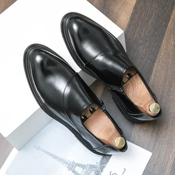 2024 New Loafers Men Slip-On Business Formal Casual Shoes Men Shoes Leather Men Dress Luxury Wedding Shoes Italy Driving Shoes