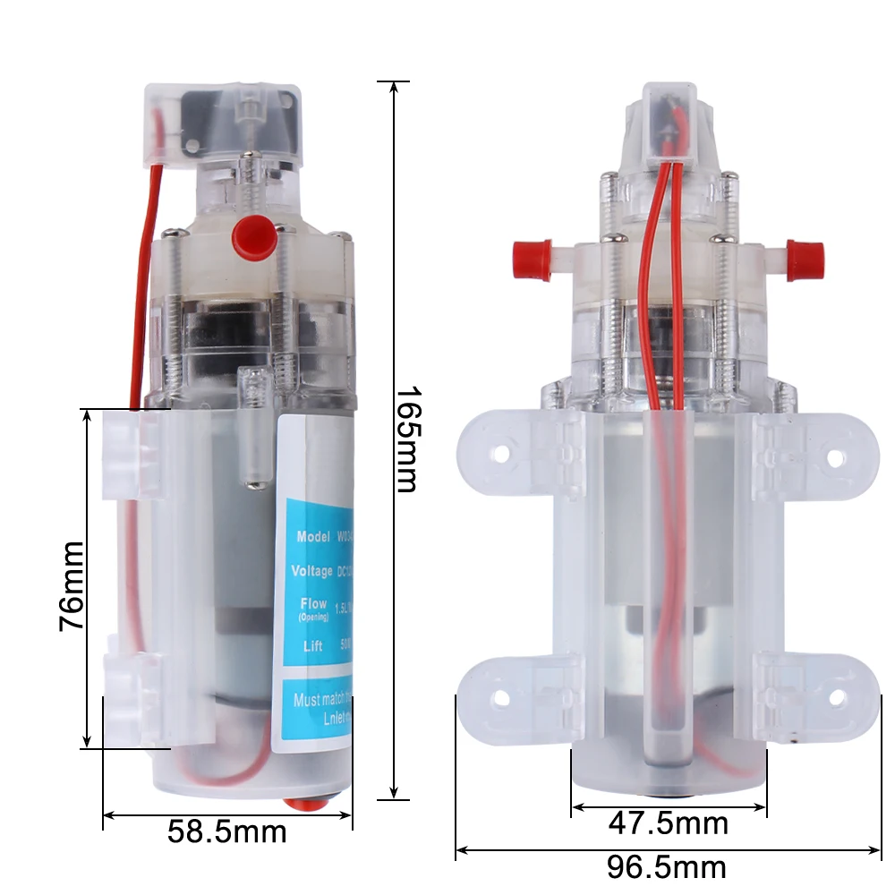 เกรดอาหารน้ำปั๊มไฟฟ้าปั๊มไดอะแฟรม12V 15W Self-Priming DC สุขาภิบาลและมั่นคง