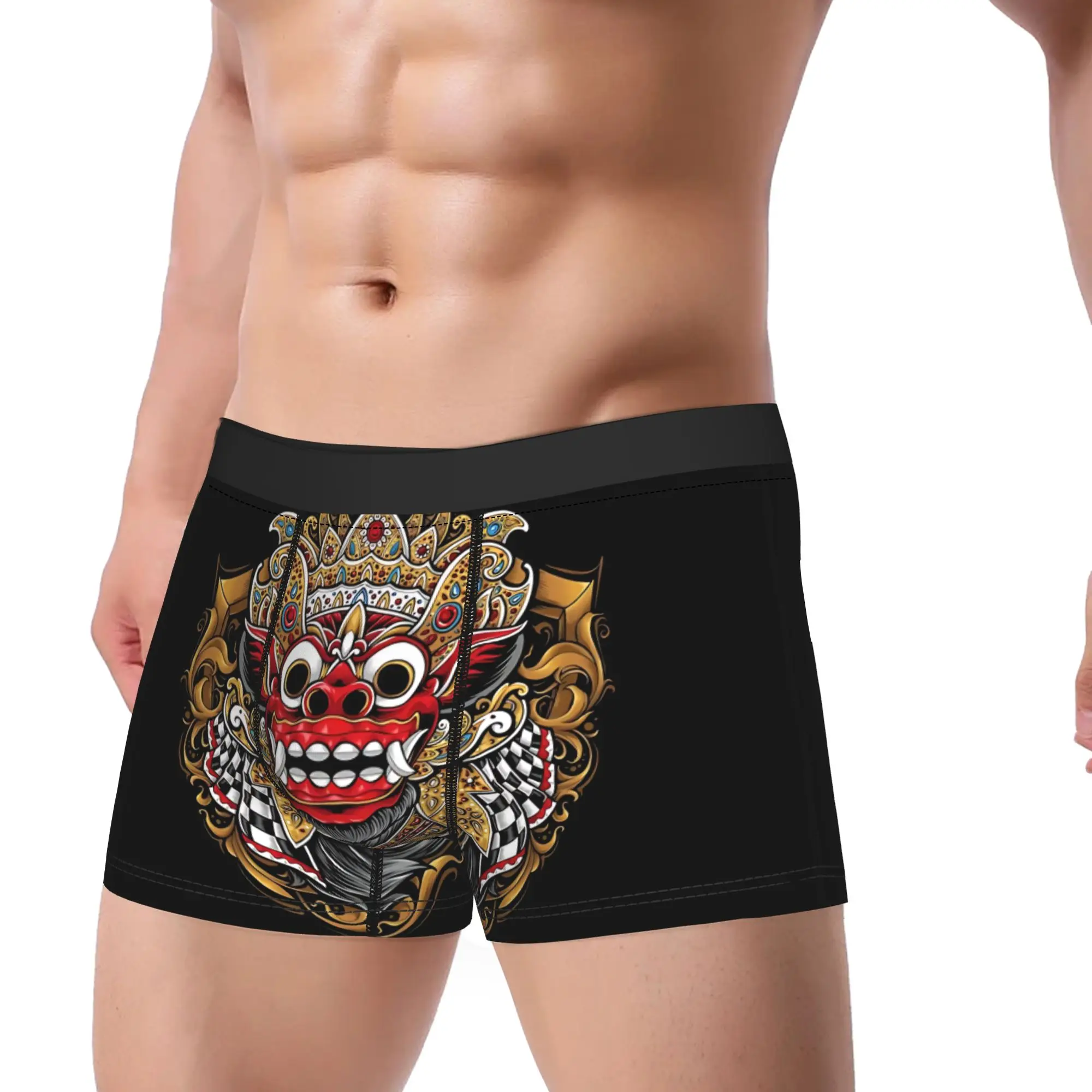 1piece Golden Framed Ornate B-Barong Underpants Breathbale Panties Male Underwear Ventilate Shorts