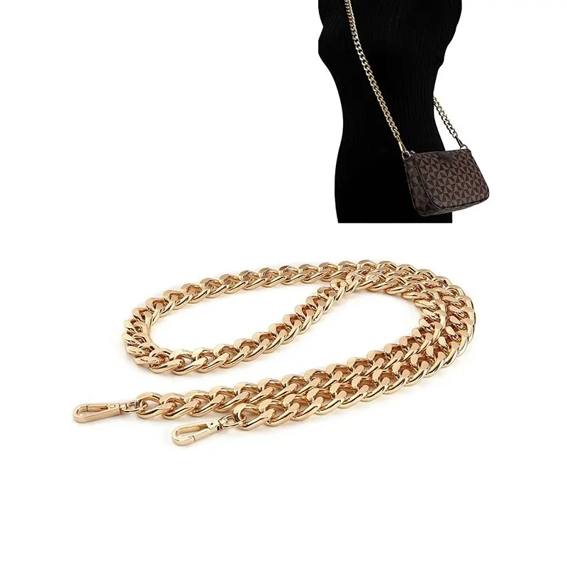 Aluminum Chain 14K Color Retaining Gold Diy Handmade Simple Chain Metal Wrap Chain Underarm Shoulder Strap Replacement Strap