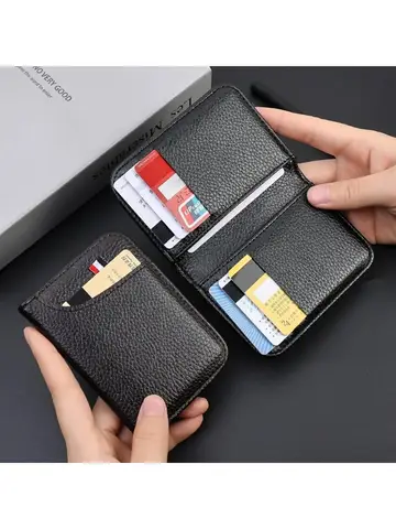 Portable Super Slim Soft Wallet PU Leather Mini Credit Card Wallet Purse Card Holders Men Wallet Thin Small Short Wallets