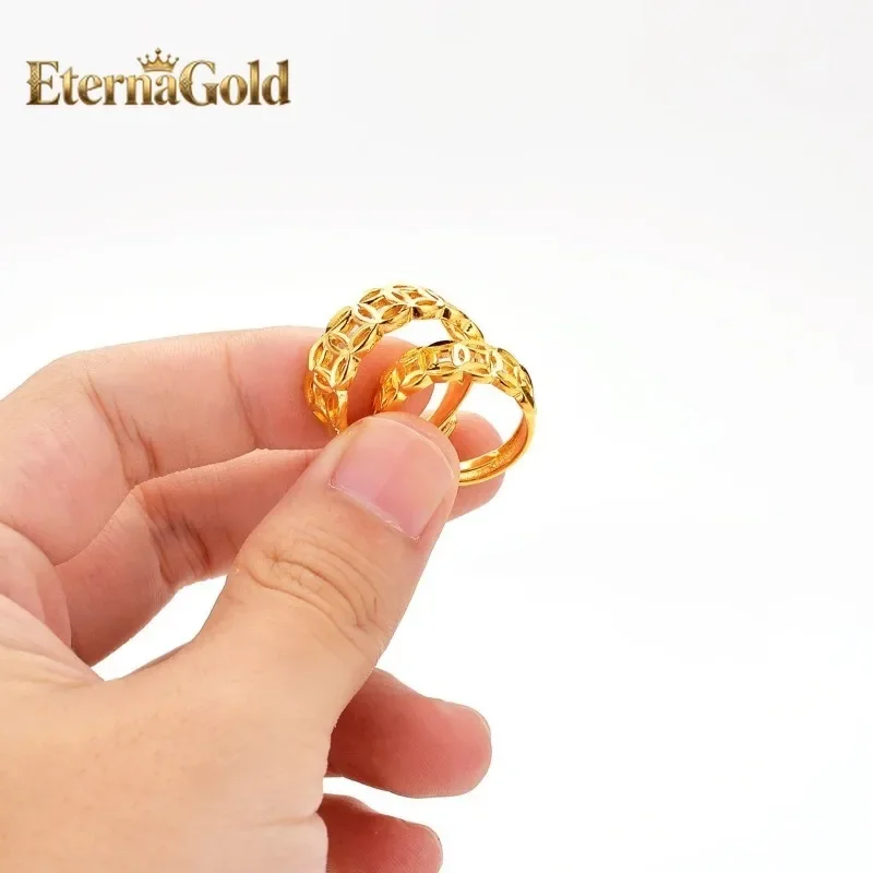 

EternaGold Boutique AU999 Gold Couple Retro 24k Real Gold Personality Fashion Temperament Couple Jewelry