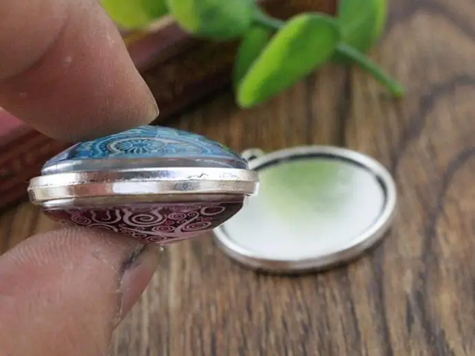 10pcs 25mm Inner Size Antique Silver Plated Bronze Double Side Cabochon Base Setting Charms Pendant