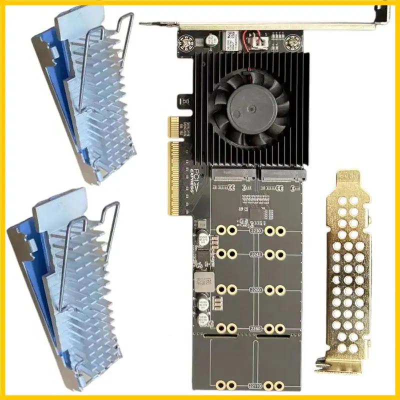 4 بطاقة محولات NVMe SSDs PCIe4.0 تدعم سرعة نقل البيانات من الألومنيوم بالوعة الحرارة #5