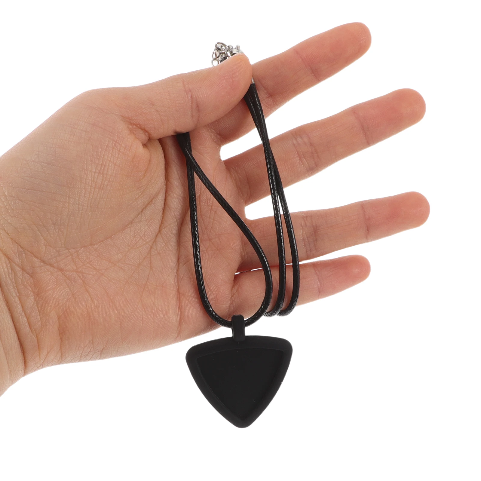 

Guitar Pick Storage Holder Necklace Silicone Large Triangle Pendant Multi-Functional Bass Plectrum Hanging Accessory for Guitar