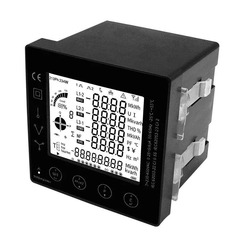 Imagem -03 - Painel de Alimentação Multifuncional Medidor de Energia Inteligente Trifásico Transformador de Corrente Conexão ct 96*96 mm Rs485 Modbus Pac5000