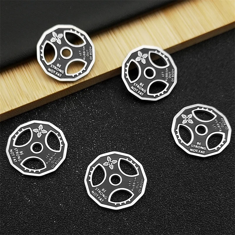 5PCS Wheel Dumbbell Polygon Fitness Equipment Barbell Piece Charms for Jewelry Making Pendant Accessories Jewelry