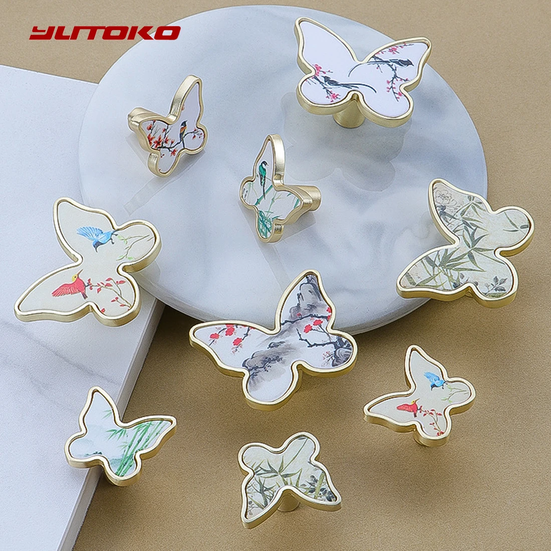Handles Drawer Cabinet Furniture Kitchen Handles for Cabinet Knob Door Drawer Furniture Kitchen Knob Butterfly Shape Classical