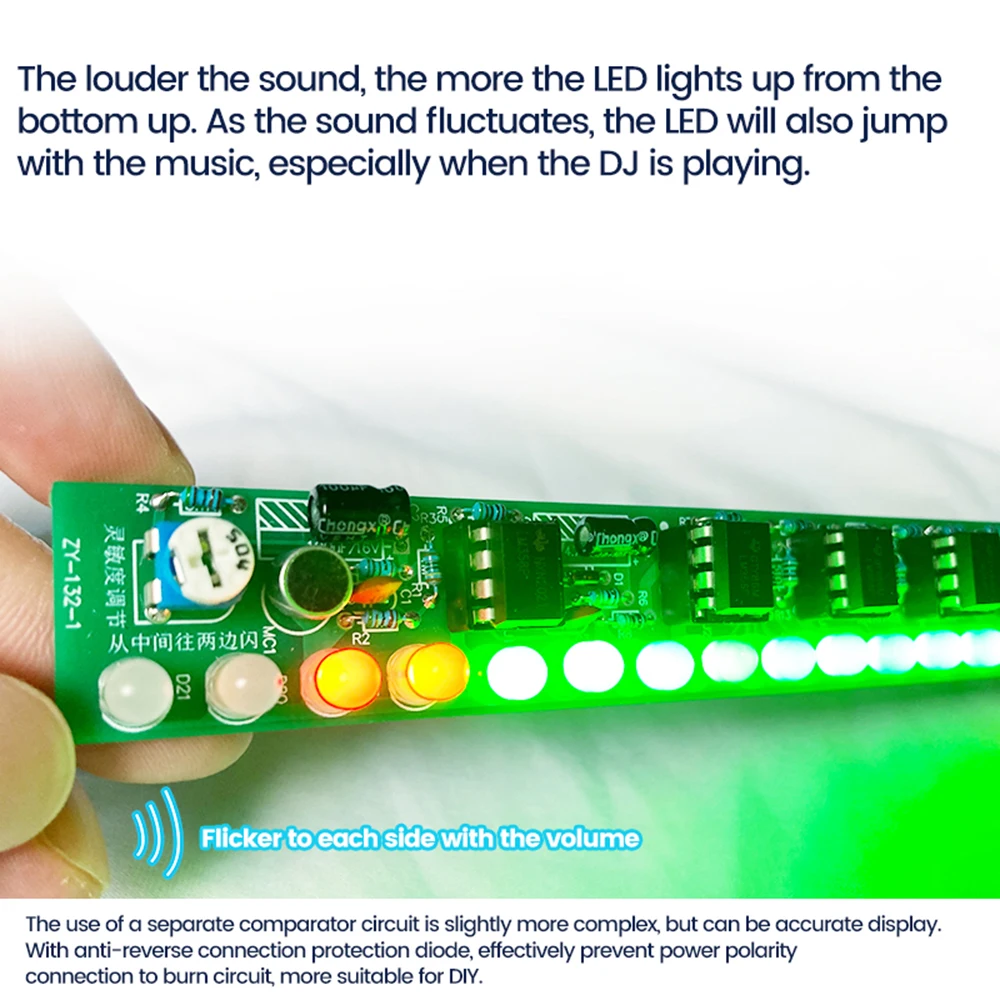 USB Voice-Activated Audio Spectrum Light Kit Led Car Volume Level Indicator Music And Audio Display Production