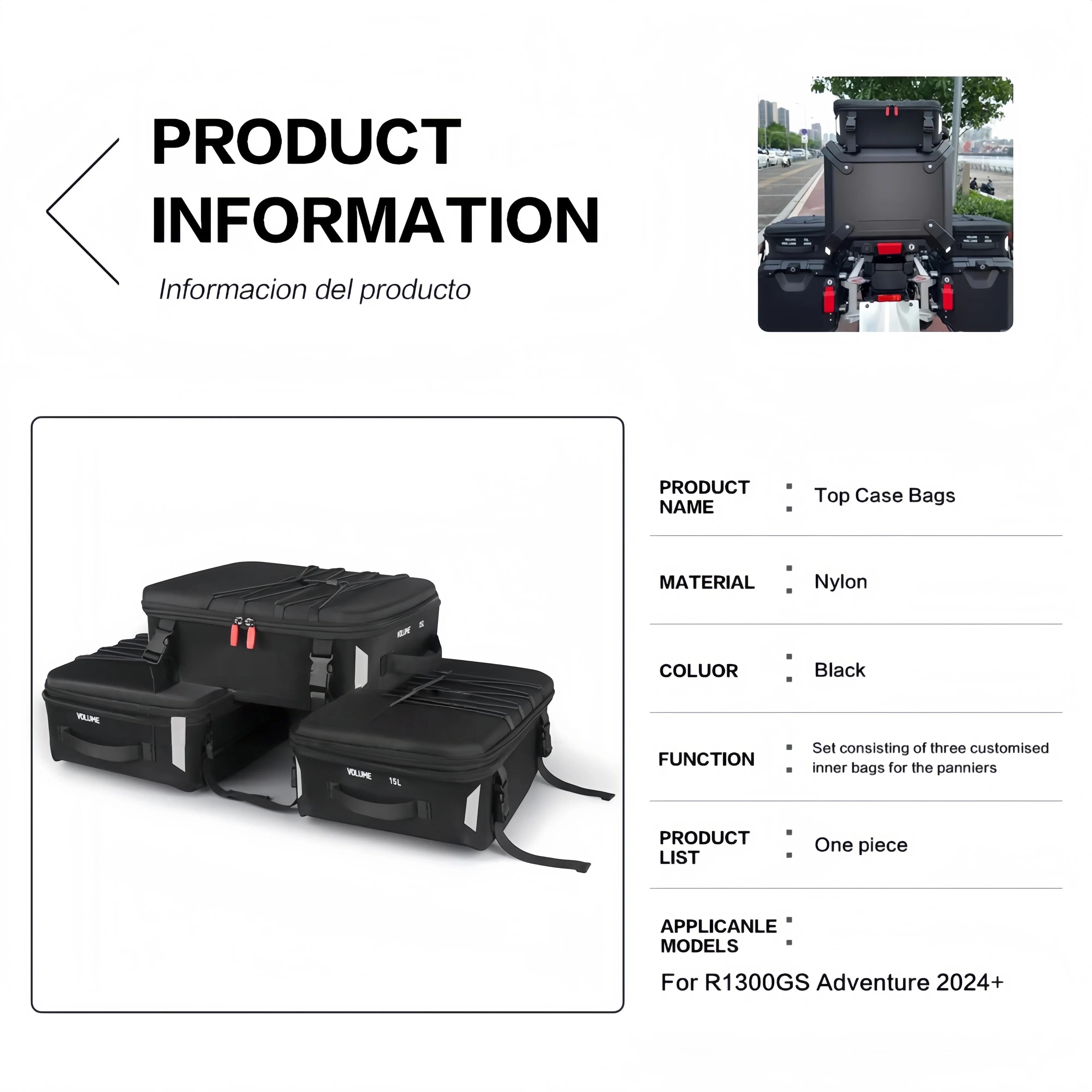 Tail Trunk Luggage Bag Motorcycle Top Box Rear Storage Bags Waterproof Top Case Bag For BMW R 1300 GS R1300GS Adventure GS1300