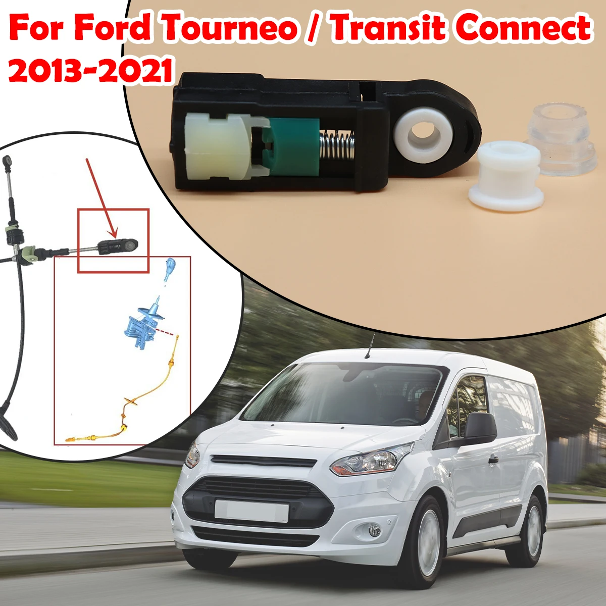 

Automatic Shifter Cable Bushing Gear End Connector Fix Sleeve Grommet Repair Kit For Ford Tourneo / Transit Connect 2013 - 2021