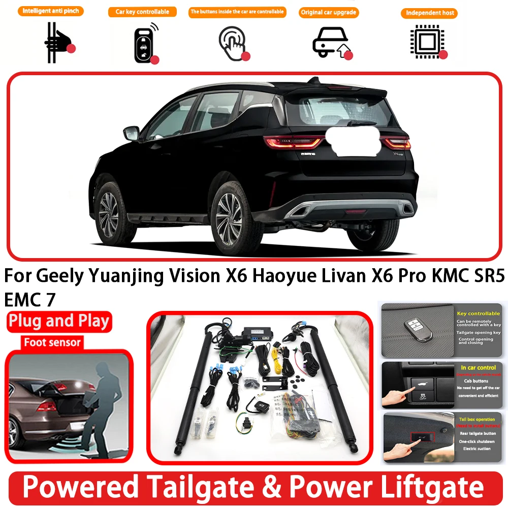 for Geely Yuanjing Vision X6 Haoyue Livan X6 Pro KMC SR5 EMC 7 Auto Powered Tailgate Power Liftgate Rear Trunk Opener System