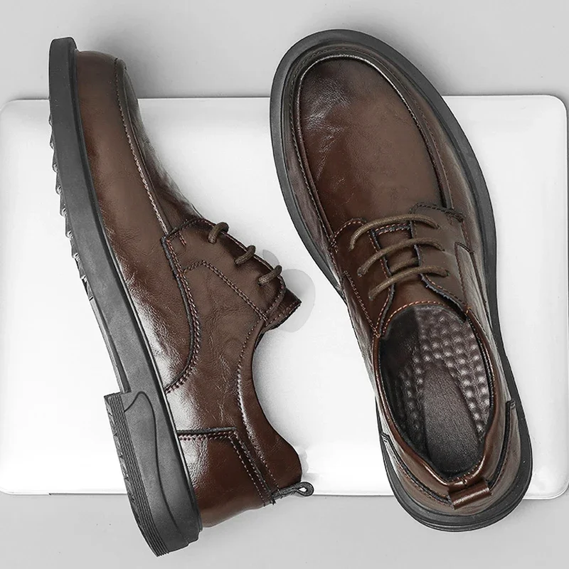 

Leather Men Oxford Shoes Brown Black Mens Dress Shoes New Fashion Office Mens Shoes Business Oxfords Casual Formal Footwear Male