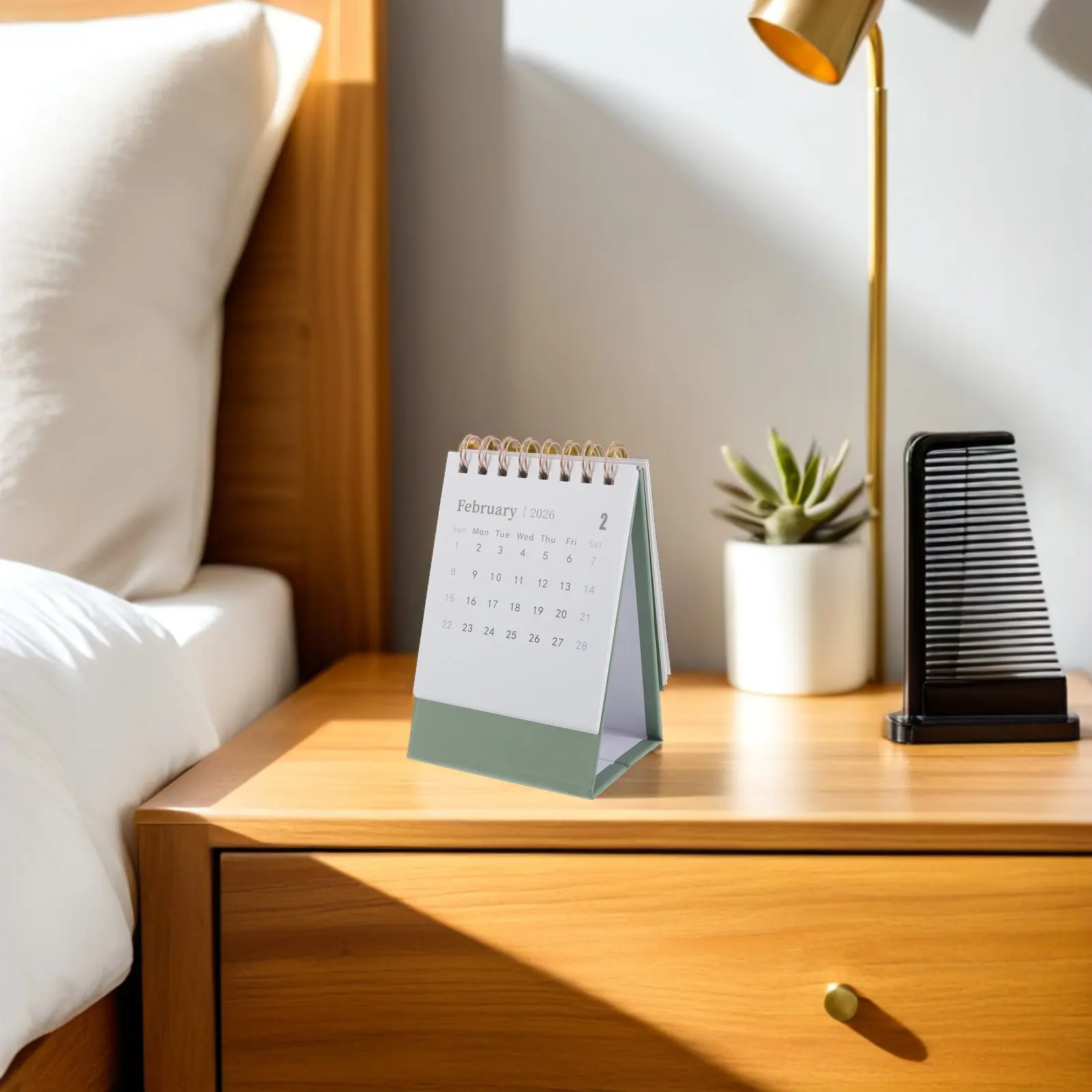 

2026 Mini Desk Calendar Portable Standing Flip Desktop Calendar Small Space Friendly Monthly Planner for Study Work Daily