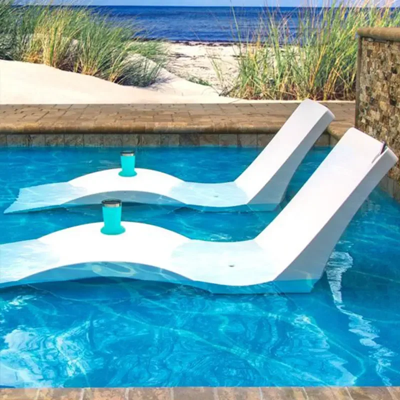 

luxury fiberglass frp swimming pool lounger chair sun tanning pool island shelf tanning lounger