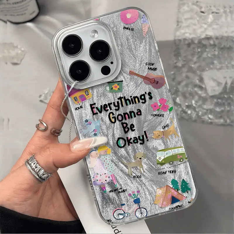 

Вдохновляющие креативные наклейки для телефона iPhone 17, 16, 15, 14, 13, 12, 11 Pro Max XR XSMAX 78 PLUS Air INS, устойчивый к встряхиванию лазерный чехол