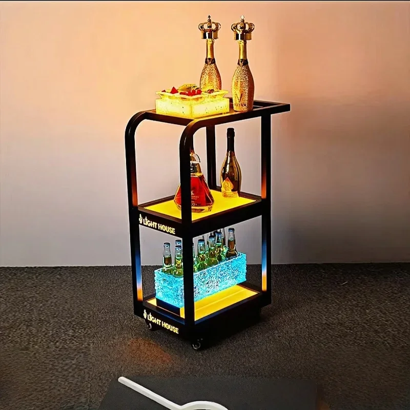 Bar luminous wine truck night KTV wine delivery food truck mobile cart