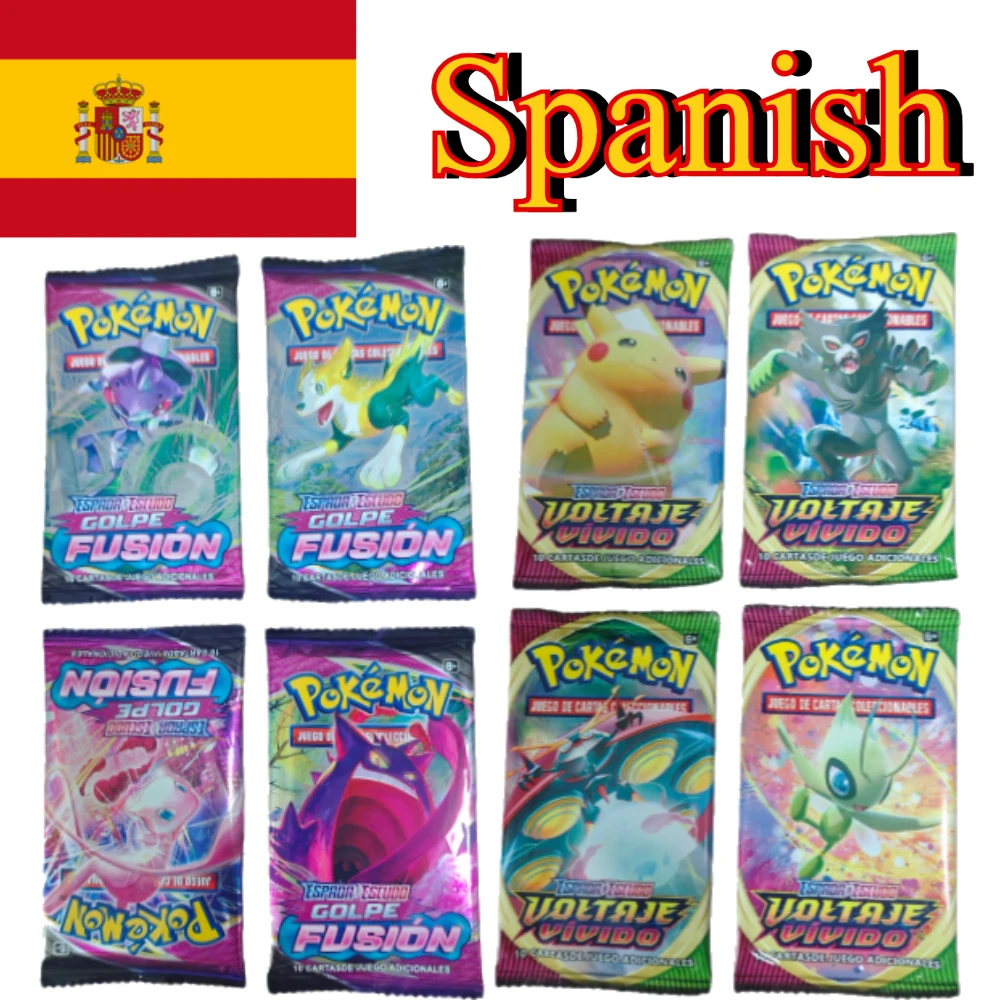 6-36 عبوة من البوكيمون الإسباني VOLTSJE VIVIDO FUSION Masquerade Etsncelles Skies Flames Booster Box بطاقات البوكيمون #1