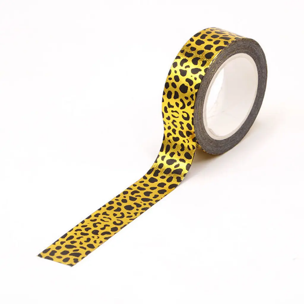 15mmx10m Superior A Beautiful Gold Foil Washi Tape With Leopard Print Scrapbooking School Stationery Masking Tape