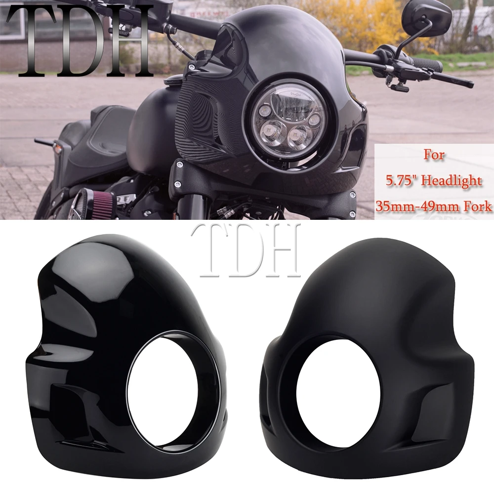 

For Harley FX/XL Honda Yamaha Kawasaki BMW 5.75" Cafe Racer Sport Front Headlight Fairing Windshield Mask 35mm-49mm Fork Mount