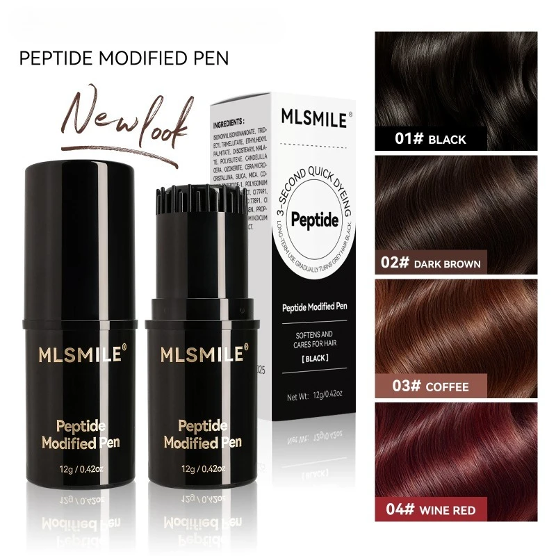 

4 Color Hair Touch Up Stick Peptide Enriched Formula with Comb Instant Gray Coverage 60 Second Application Travel Friendly