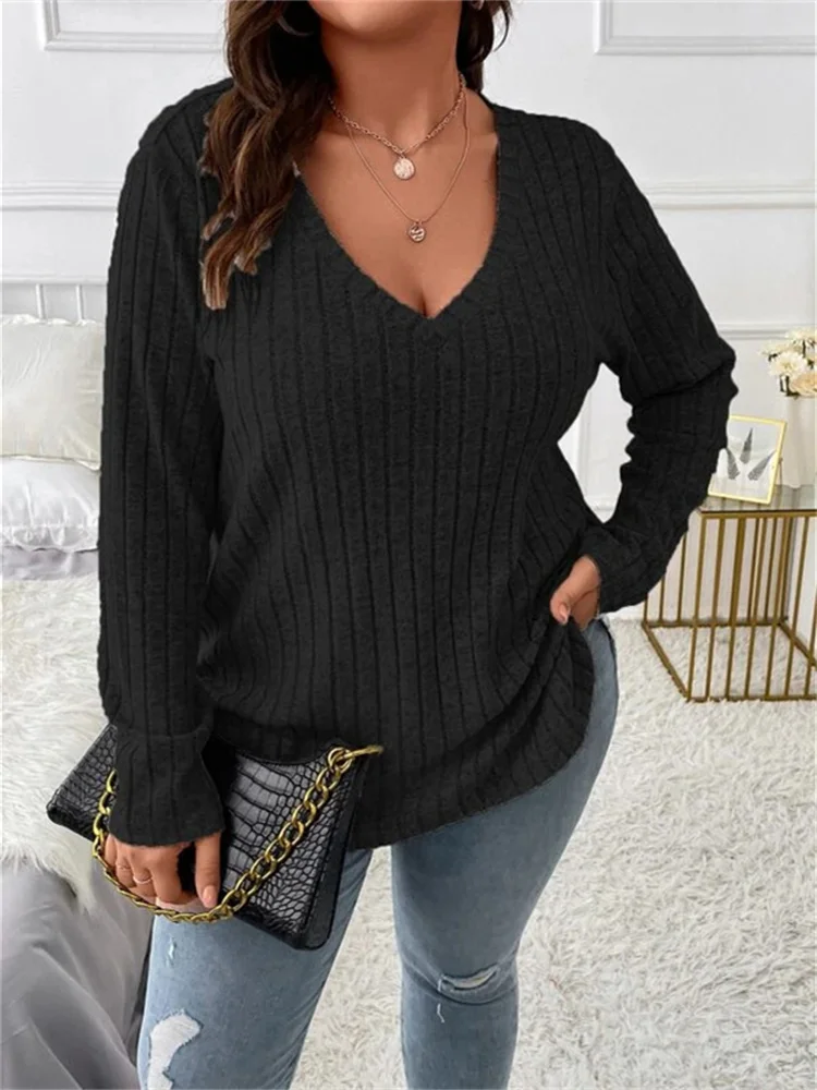 Wmstar Plus Size Vrouwen Kleding Shirts Voor Vrouwen V-Hals Lange Mouw Top En Blouses Losse Mode Outfits Groothandel Dropshipping