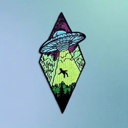 1PC UFO Alien Embroidered Iron-On/Sew-On Patches – Cosmic, Outer Space, Applique for Jackets, Backpacks, Jeans & DIY Deco