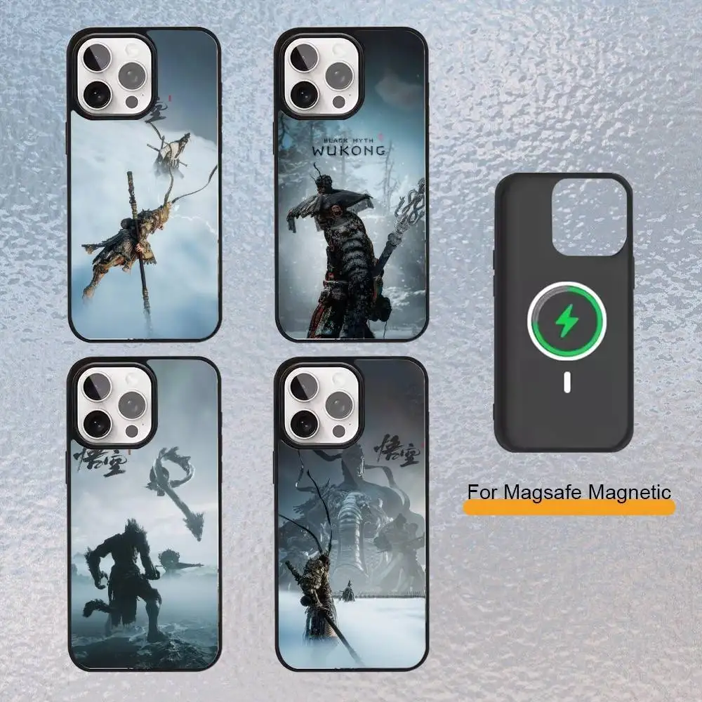

Blacks Myths W-Wu-Kong Phone Case for iPhone 17,16,15,14,13,12,11 Plus,Pro Max Magnetic Wireless Charging Cover