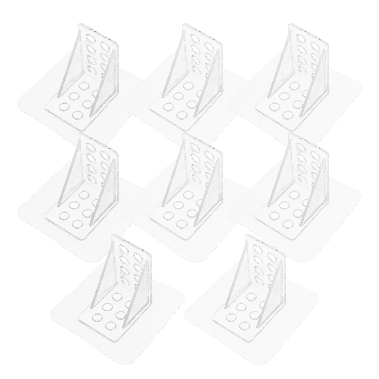 

8pcs Self Adhesive Brackets No Drilling Supports For Cabinets Wardrobes Plastic Layer Shelf Pegs Floating Shelf Support Brackets