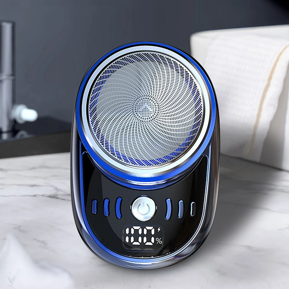 Men Mini Electric Travel Shaver USB Charging Face Beard Trimmer with Digital Display Rechargeable Shaver Washable Car Home Razor image 6