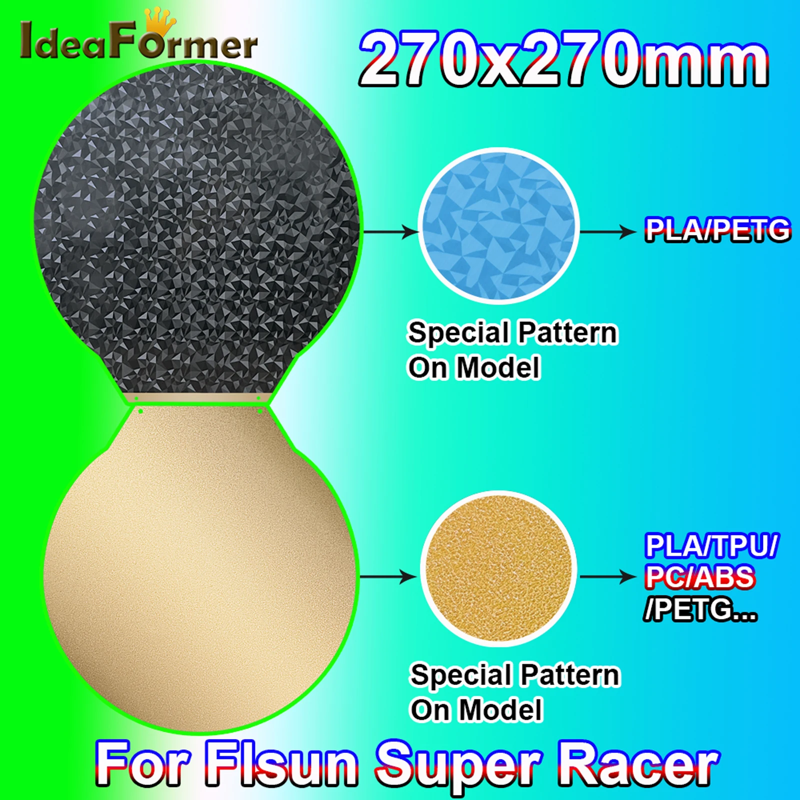 

Для FLSUN Super Racer Hot Bed PEO простыня PEI 270x27 0 мм пружинная стальная пластина магнитная наклейка Подогреваемая кровать комплект для Super Racer