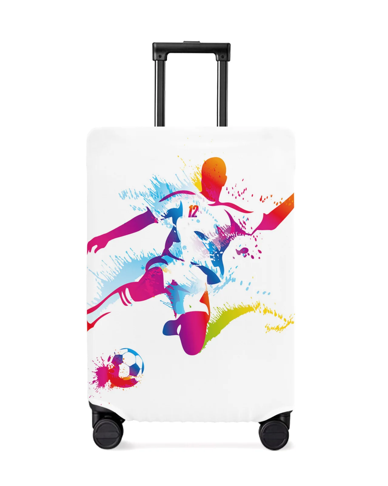 Soccer Player Luggage Cover Stretch Suitcase Protector Baggage Dust Case Cover for 18-32 Inch Suitcase Case Travel Organizer