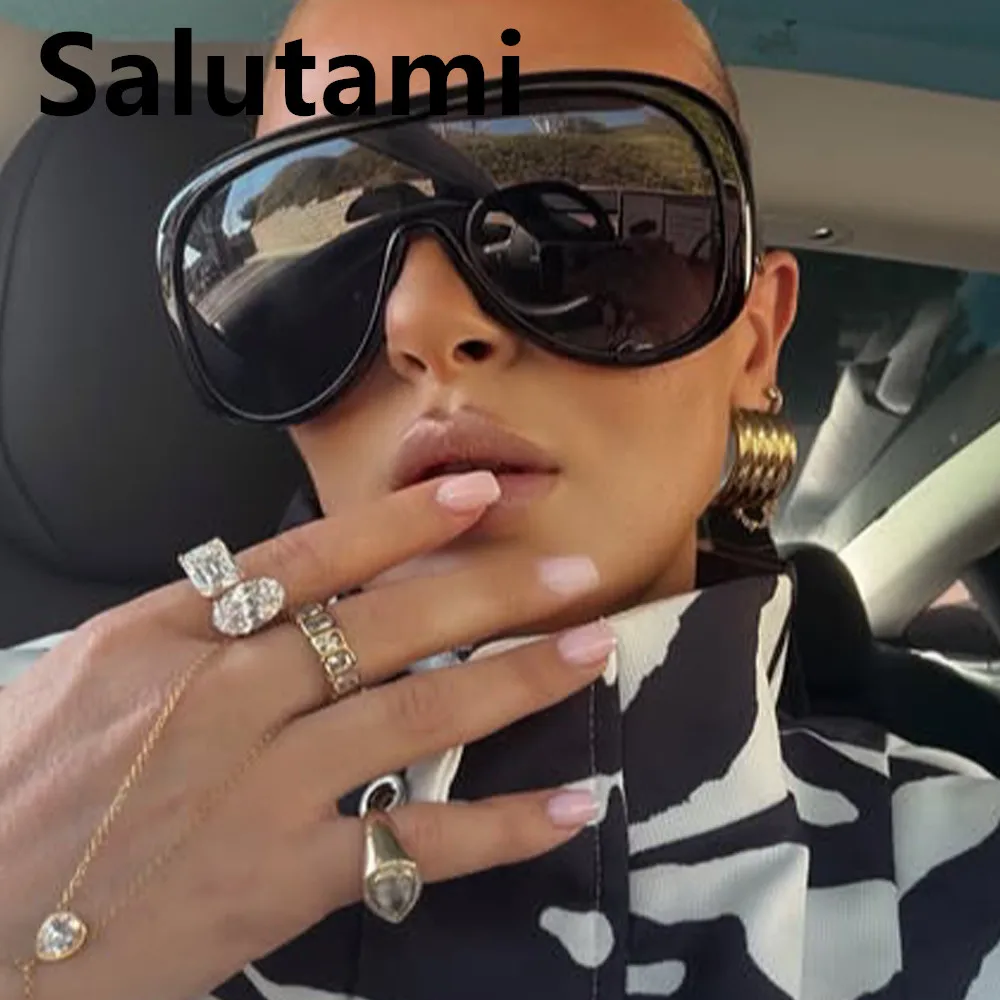 Popular Oversized Pilot Sunglasses Women Fashion Luxury Big Frame Gradient Sunglasses Retro Classic Thick Shades Sun Glasses Man