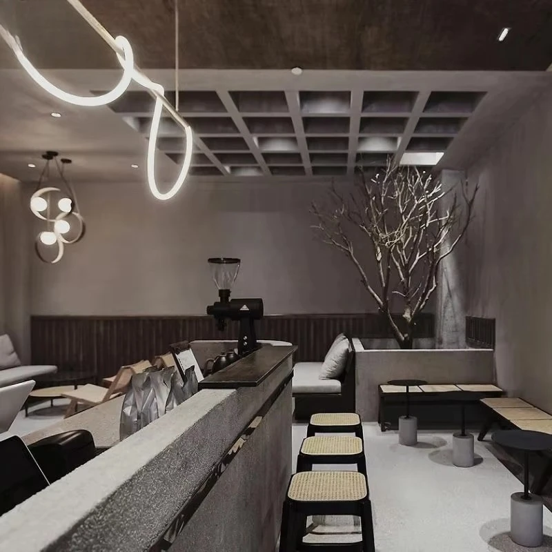 Shopfitting Professional Commercial Coffee Shop Counter Cafe Shop Interior Design Chairs for Coffee Shop