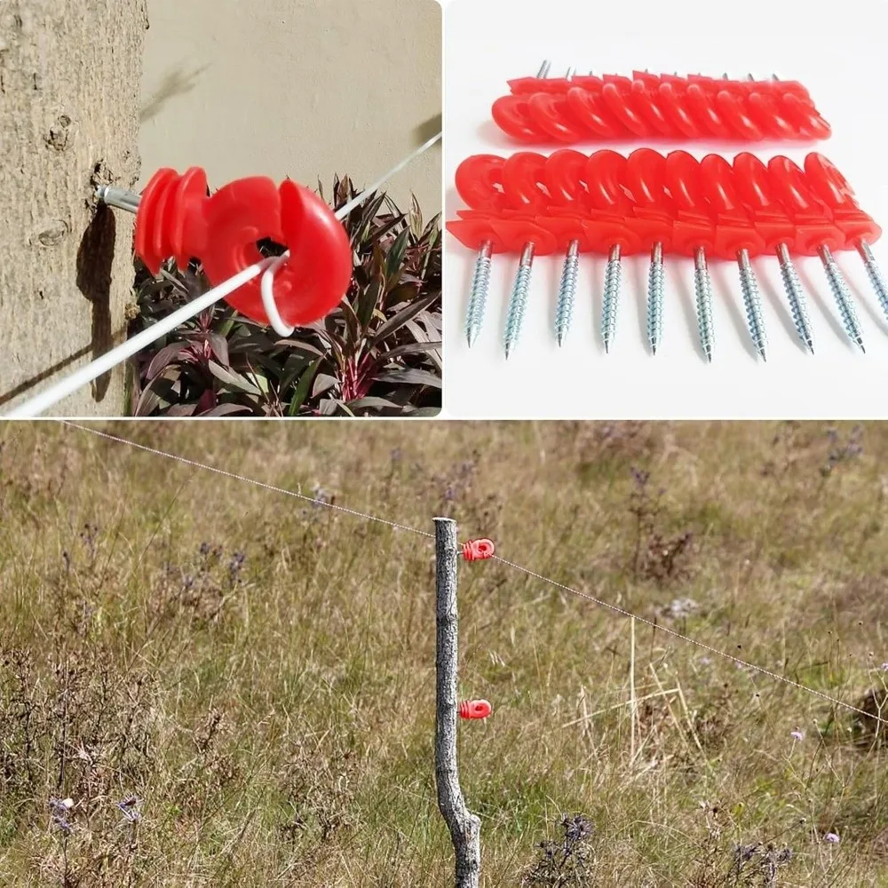 50Pcs Screw In Design Fence Insulator Sun Protection Rainproof Electric Fence Insulators Durable Steel view 5