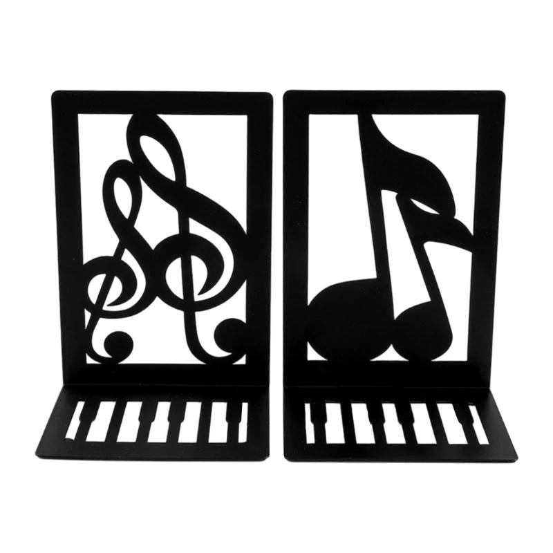 DXAB Metal Book End per scaffali Note musicali Prenota le librerie del libro pesante Book Book Slip Resistente ai libri per