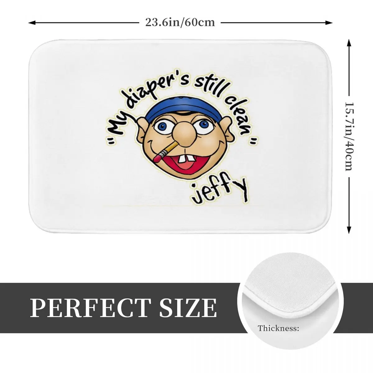 Jeffy My Diaper's Still Clean SML Doormat Kitchen Entrance Home Floor Mat Anti-slip Carpet Rug for Bedroom Footpad Mats